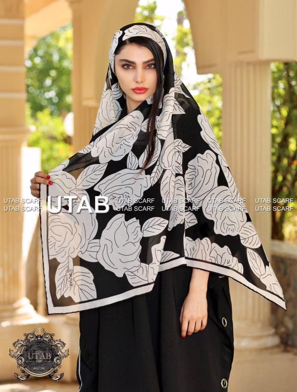 روسری مشکی حریر نخ گارزا ویژه محرم
