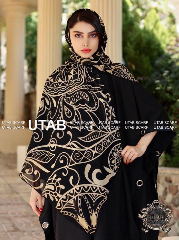 روسری مشکی حریر نخ گارزا ویژه محرم