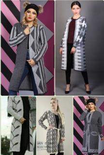 مانتو بافت پاییزه کمربند دار