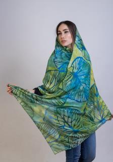 شال برگ زرد و سبز