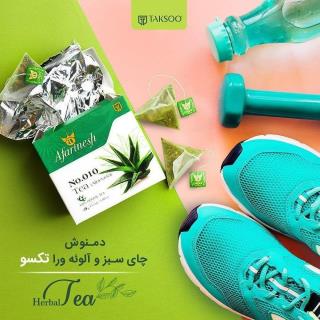 دمنوش چای سبز آلوئه ورا