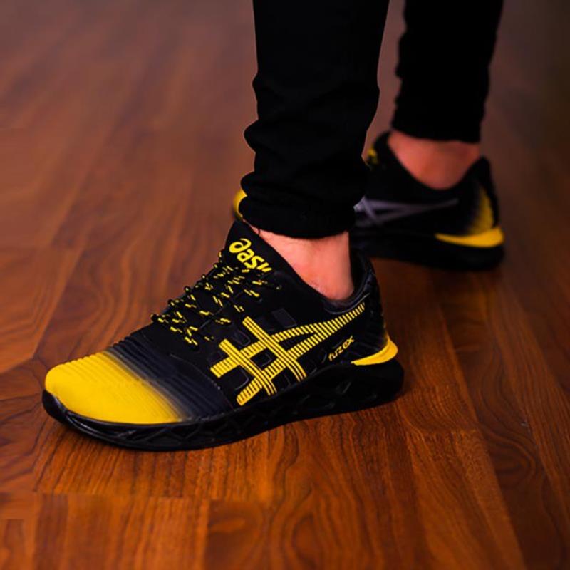 کفش مردانه Asics مدل Fuzex (مشکی،زرد)