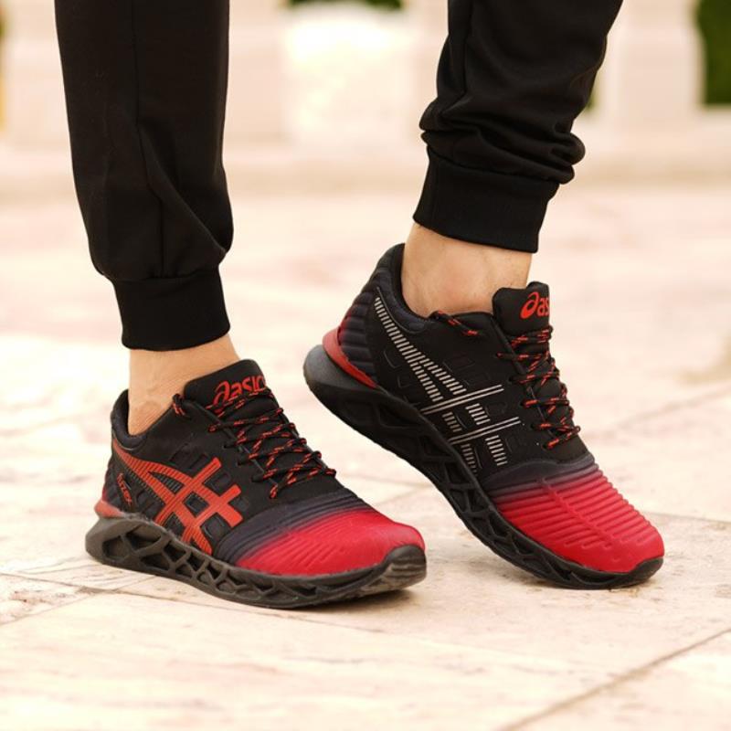 کفش مردانه Asics مدل Fuzex (مشکی،قرمز)