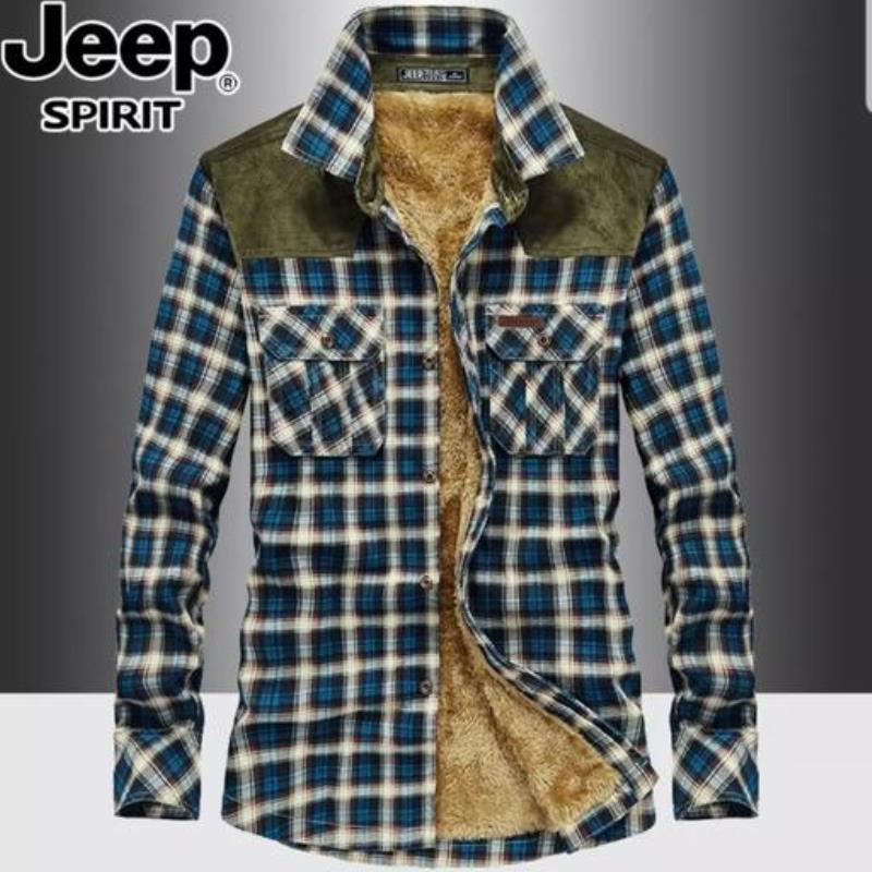 پیراهن چهارخانه داخل خز مارک jeep