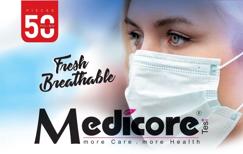 ماسک سه لایه ملت مدیکور (Medicore) | تمام پرس | بسته 50 عددی