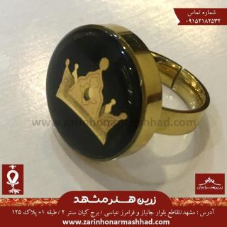 انگشتر تاج عقیق اونیکس