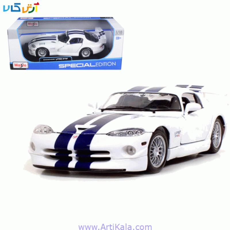 ماکت ماشین دوج وایپر جی‌تی2 مدل Dodge Viper Gt2 Scale 1/18