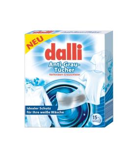 دستمال رنگ گیر سفید و ضد کرک مخصوص ماشين لباسشويي ۱۵ عددی_Dalli