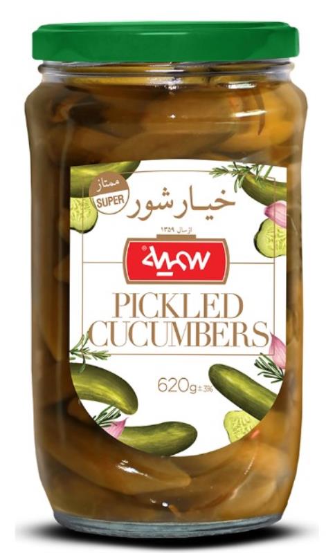 خیارشور ممتاز 620 گرمی شیشه سمیه