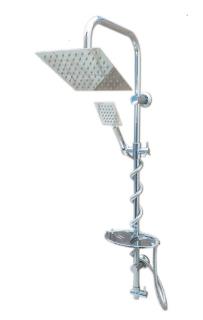 علم دوش دو کاره تمام استیل با شیلنگ ریز بافت