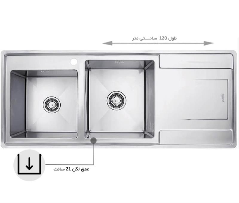 سینک ظرفشویی بیمکث مدل BS-741 توکار