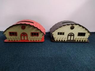 جا دستمال چوبی طرح خانه