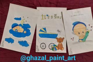 نقاشی بر روی کاغذ کرافت