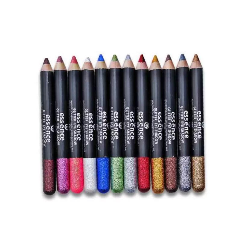 ست ۱۲ عددی مداد گلیتر اسنس (essence glitter eyeshadow pencil)