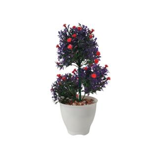 گل مصنوعی بنسای سه توپ بنفش