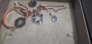 ست گردنبند و دستبند و انگشتر و گوشواره فیروزه کوب