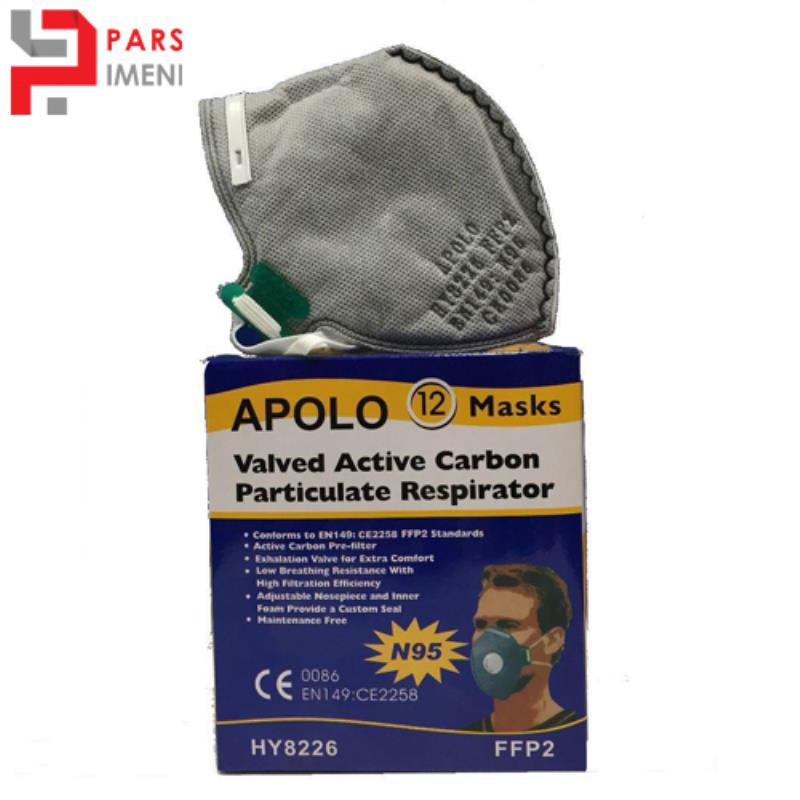 ماسک تنفسی تاشو Apollo FFP3 اکتیو جعبه 12 عددی