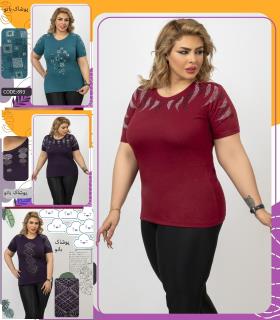 تیشرت نگین دار نخ ویسکوز