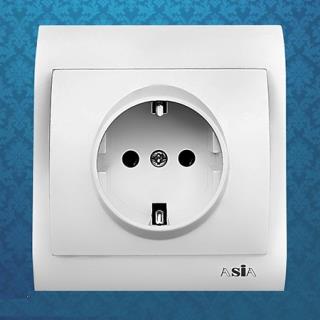 پریز برق ارت دار آسیاالکتریک مدل استیل