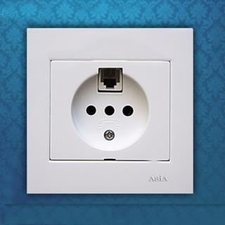 پریز تلفن ثابت اسیا الکتریک مدل الماس