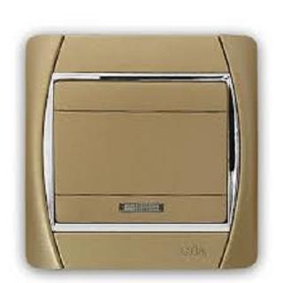 کلید تک پل ثابت آسیا الکتریک مدل  استیل بژ