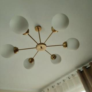 لوستر خورشیدی ۶ شعله (طلایی)