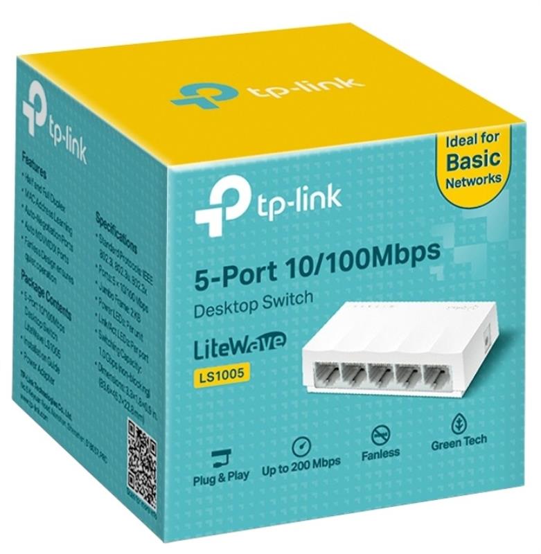 سوئیچ 5 پورت 10/100Mbps تی پی لینک مدل LS1005