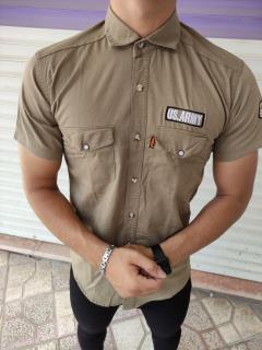 پیراهن آستین کوتاه کرم us army