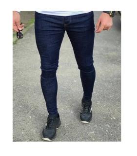 شلوار جین سورمه ای تمام کش پنبه پارچه ترک درجه یک عالی