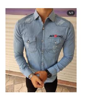 پیراهن آستین بلند جین یخی تابستانه