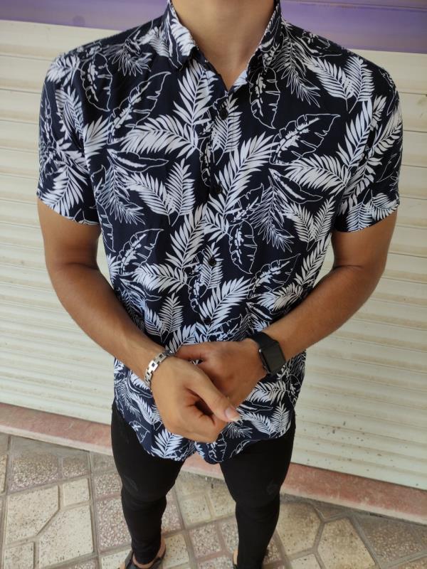 پیراهن هاوایی طرح برگ خاص و جدید