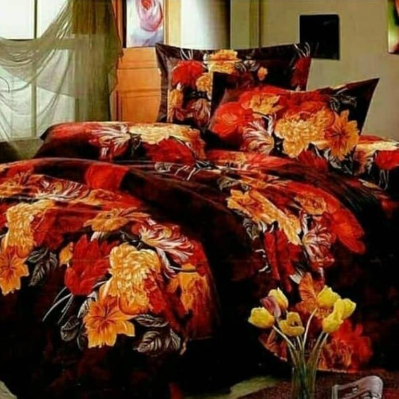 سرویس رو تختی دو نفره طرح برگ اتشی