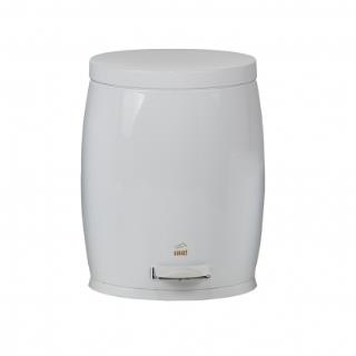 سطل پدالدار 14 لیتری آرامبند خمره ای سفید فلزی