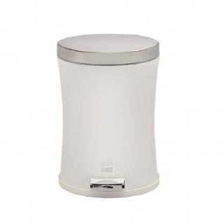 سطل پدالدار 14 لیتری کمر باریک Silent سفید در استیل