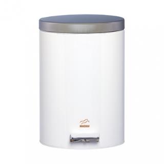سطل زباله پدالدار 6 لیتری سایلنت سفید در استیل