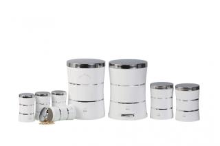 سرویس جهیزیه 8پارچه کمر باریک دوخط سفید در استیل