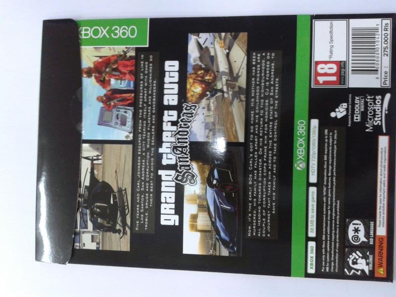 بازی ایکس باکس 360 Grand Theft Auto San Andreas