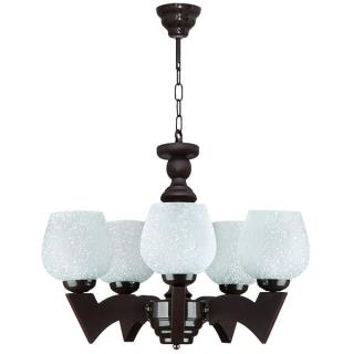 لوستر چوبی ۵ شاخه طرح تیک