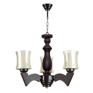 لوستر چوبی ۳ شاخه طرح تیک دو گلس br