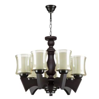 لوستر چوبی ۷ شاخه طرح تیک دو گلس br