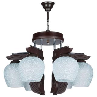 لوستر چوبی ۶ شعله برفی