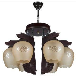 لوستر چوبی ۶ شعله br