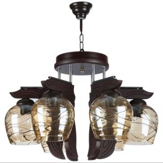 لوستر چوبی ۶ شعله‌ br