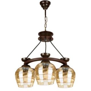 لوستر چوبی ۳ شعله دایره br