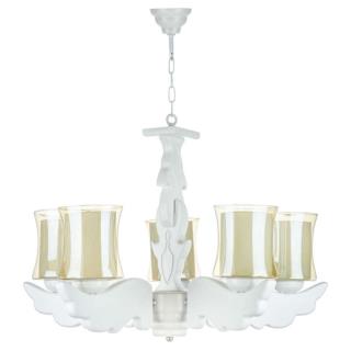 لوستر چوبی ۵ شاخه بال فرشته wt