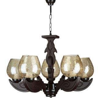 لوستر چوبی ۵ شاخه br