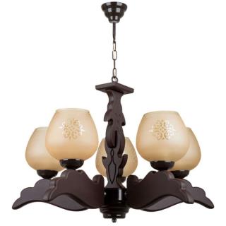 لوستر چوبی ۵ شاخه بال فرشته بر عکس br