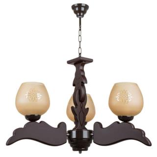 لوستر چوبی ۳ شاخه بال فرشته بر عکس br