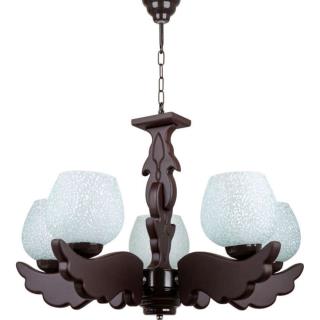 لوستر چوبی ۵ شاخه بال فرشته br