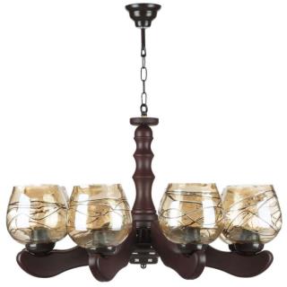 لوستر چوبی ۸ شاخه br